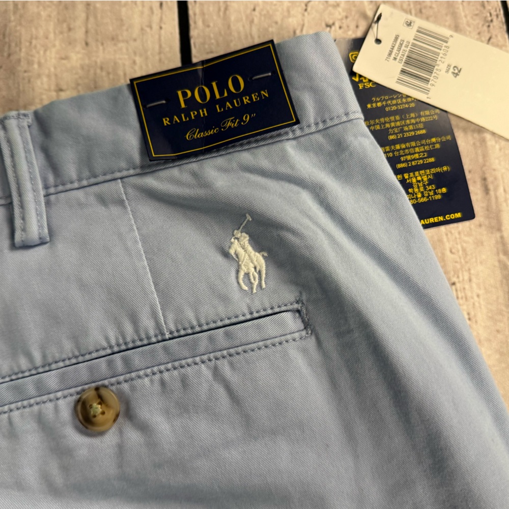 Polo Ralph Lauren Men's Chino Shorts Blue Size 42 Casual Classic Fit - Picture 5 of 8